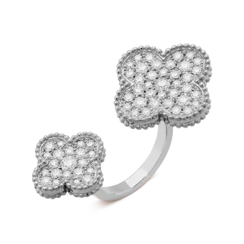 Nhẫn Vancleef 2 Mặt Đính Full Kim 0