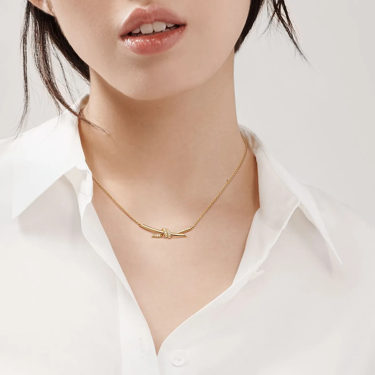 Dây chuyền Tiffany Pendant Đính Kim Cương  2