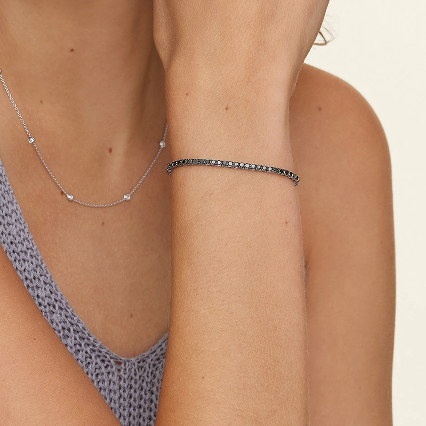 Vòng Tay Tennis Kim Cương Đen 6,5 Inch (3 ct. tw .) 1