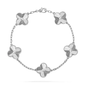 Lắc tay Vancleef Mix Phay Vàng Trắng 0