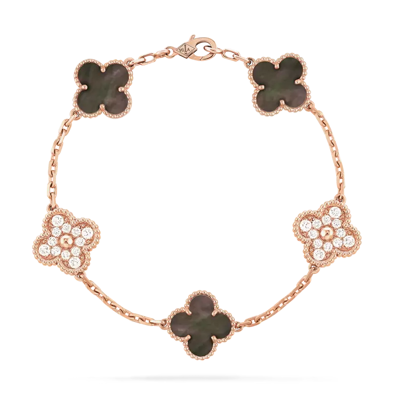 Lắc tay 5 hoa đen - Van Cleef & Arpels - J2320962