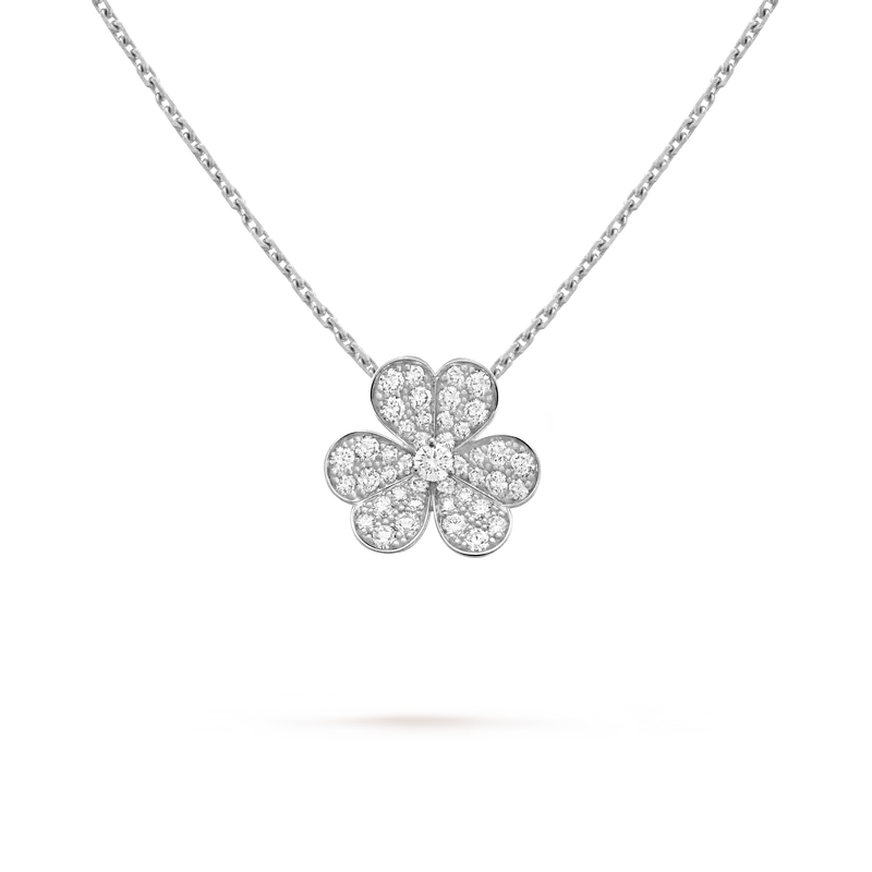 Dây chuyền Van cỏ 3 lá Full Kim Cương - Van Cleef & Arpels - J2311404