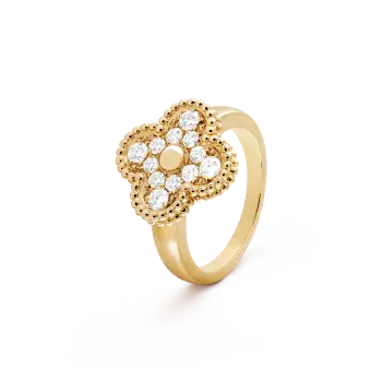 Nhẫn Vancleef Đính Full Kim